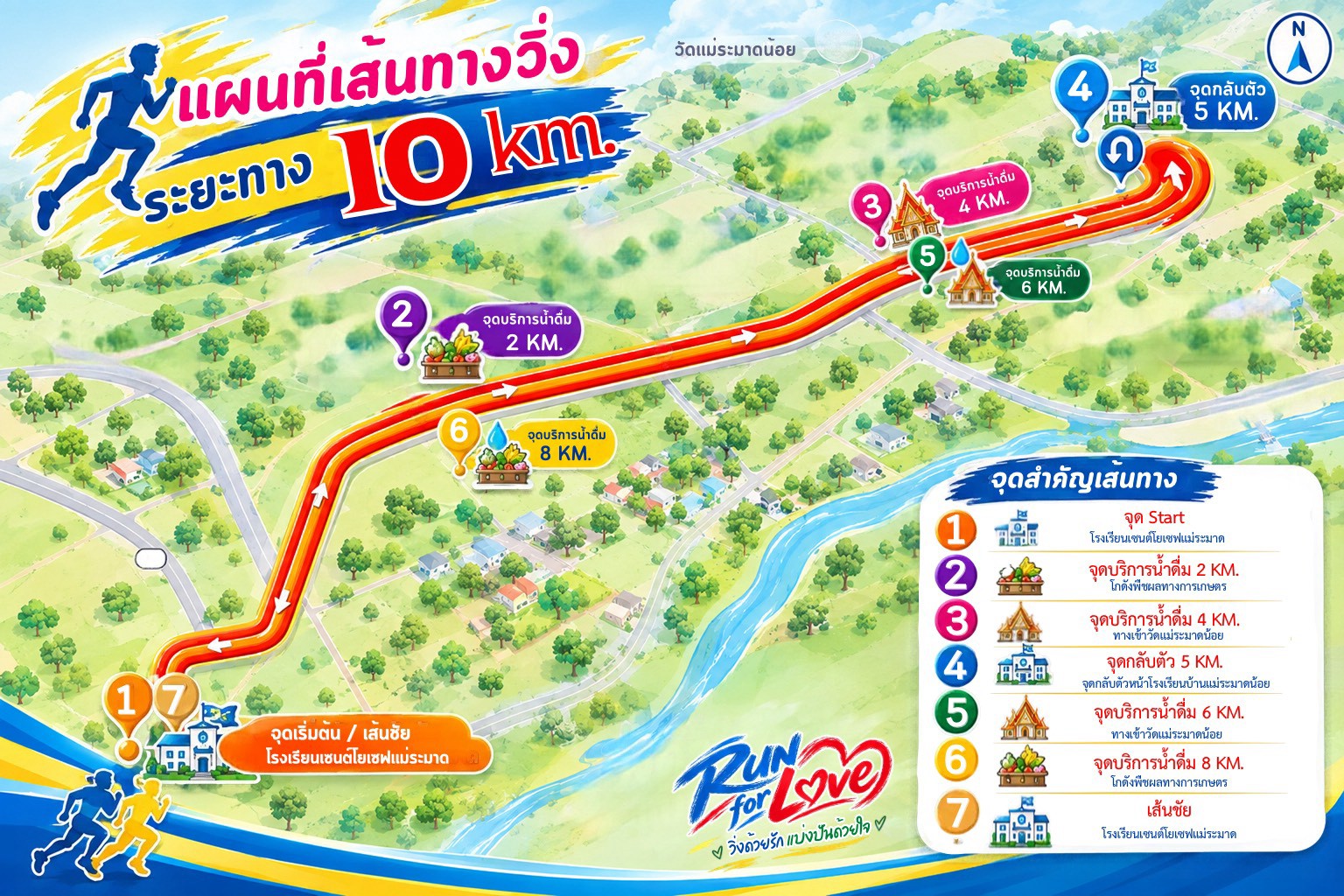 แผนที่เส้นทางวิ่ง 10 กิโลเมตร