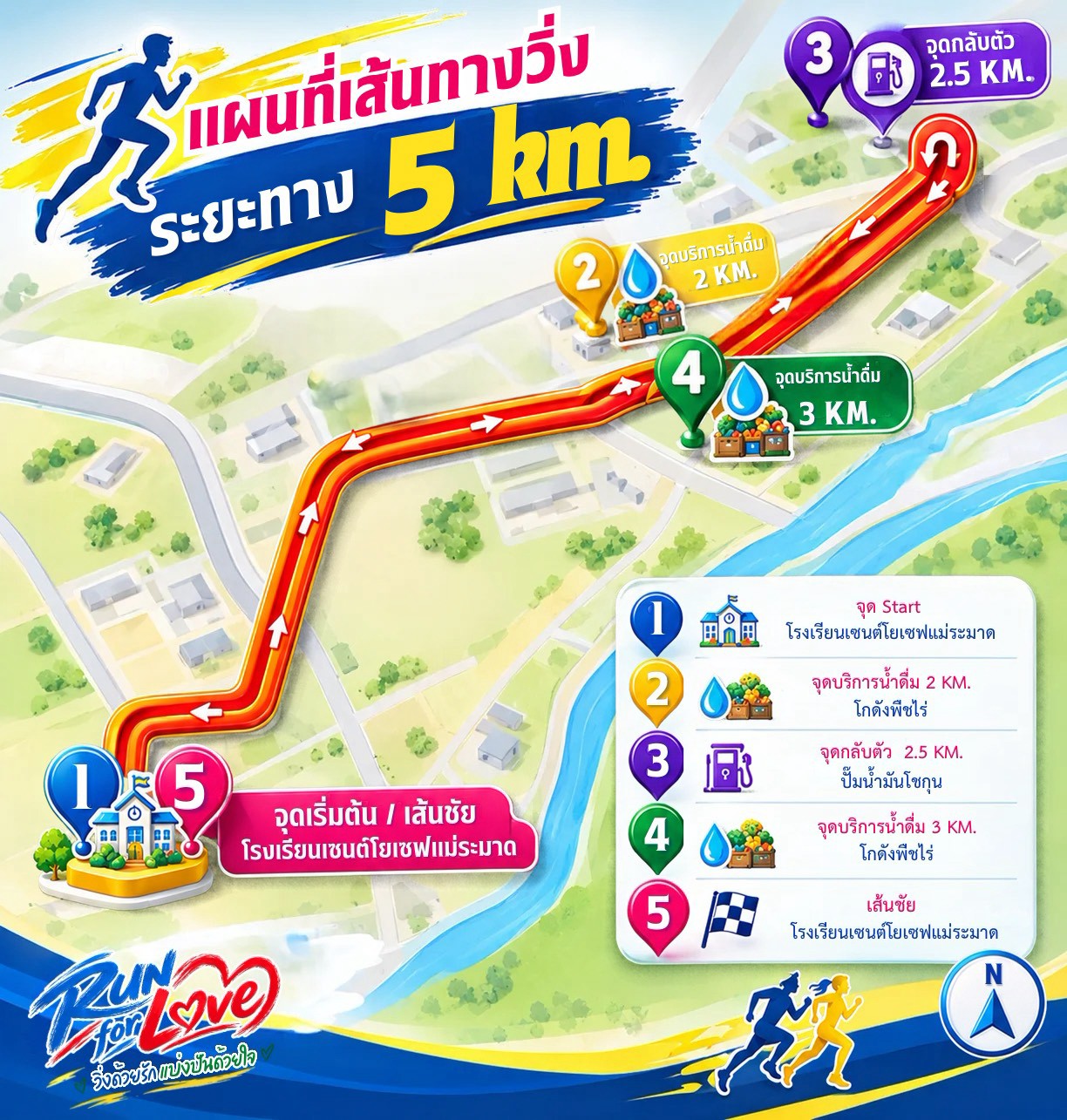 แผนที่เส้นทางวิ่ง 5 กิโลเมตร